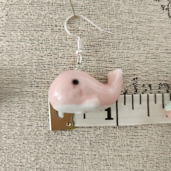 Pink Whale Earrings Necklace Set - Picture 7 of 9